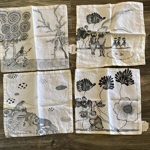 NEW COLLECTABLE Anthropologie FLORENCE BALDUCCI illustrated napkins 4